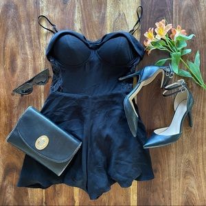 Guess Women's Courtney Rhinestone Button Sleeveless Romper Black Size 8
